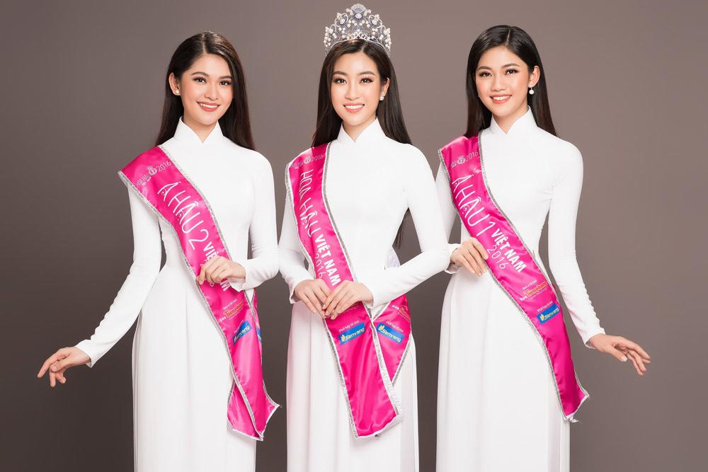 3 my nhan dep nhat hoa hau viet nam 2016 khoe sac voi ao dai trang thuan khiet - 1